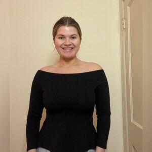 Boutique Black Off-Shoulder Top